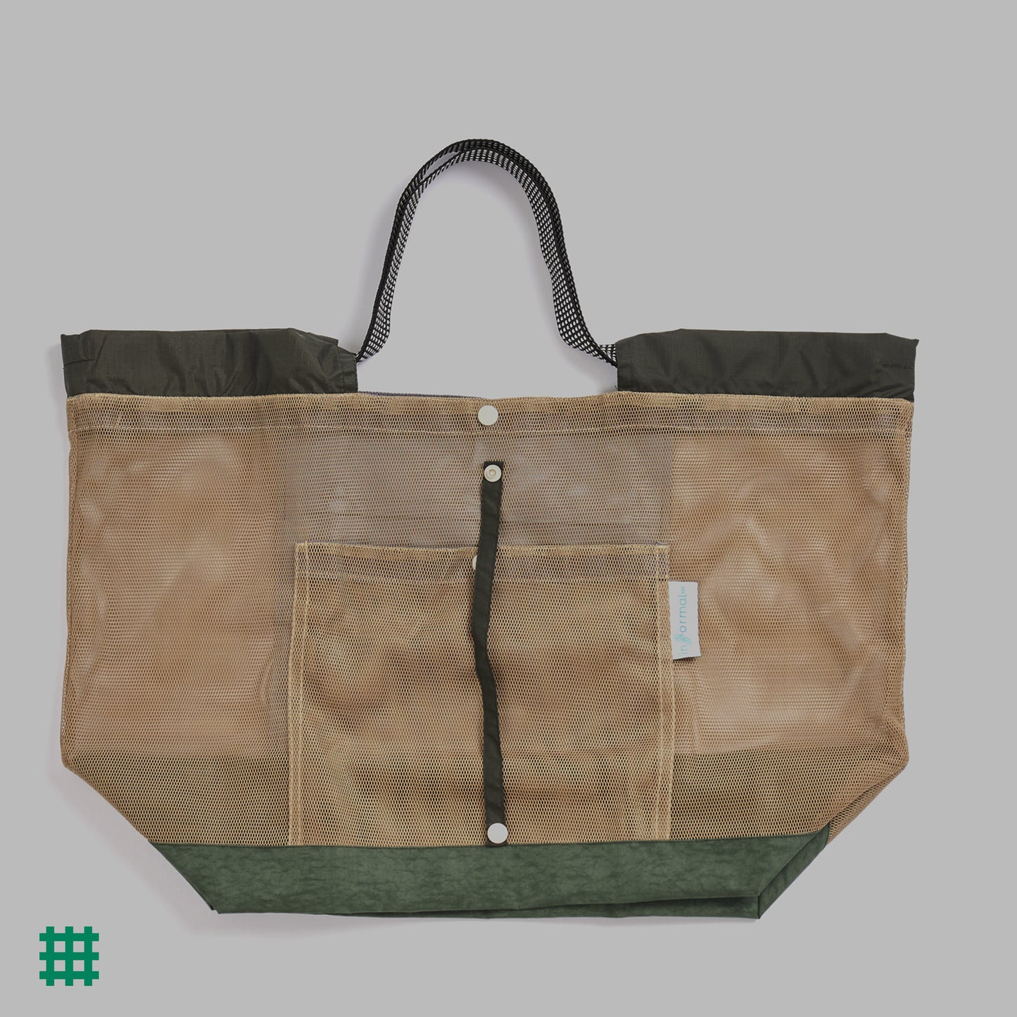 (L size) #Mesh Shopper - KHAKI