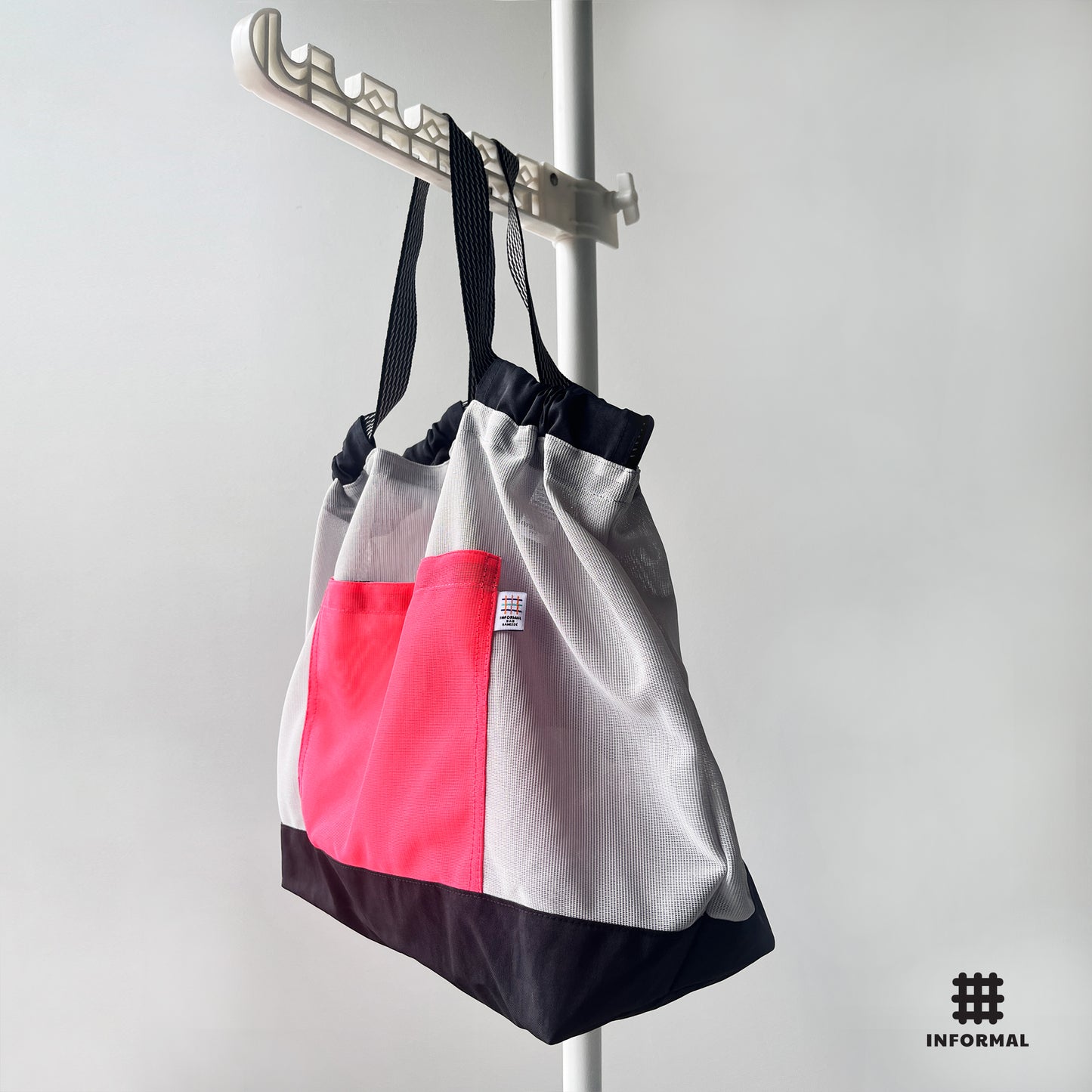 (L size) #Mesh Shopper - iVORY+Pop